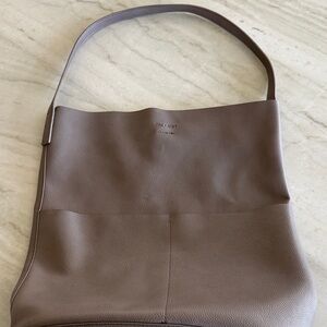 OAK + FORT Mushroom Taupe Pebbled Leather Tote